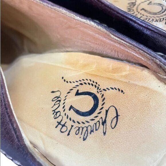 Charlie 1 Horse Brown Distressed Leather Heels Mules Size 7 Cowboy Western - Picture 9 of 10